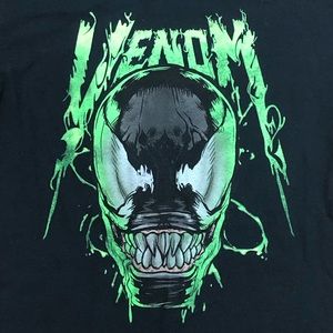 Marvel Comics Venom Black Green Grin Logo Classic Men's Short Sleeve T-Shirt